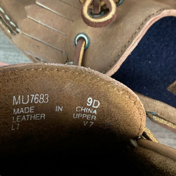 VTG Ralph Lauren Mens Polo Sport Brown Leather Loafers Boat Shoes Size 9 D main image 4